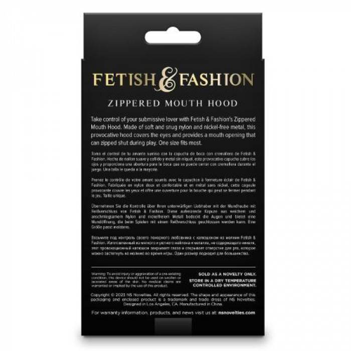 FETISH & FASHION ZIPPERED MOUTH HOOD WHITE - Image 3