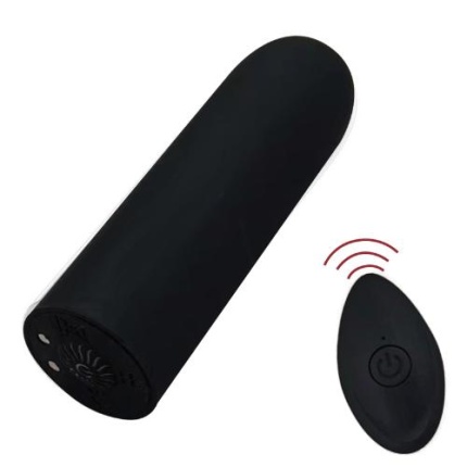 Magnetic Charging Remote Control Sex Bullet Black