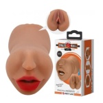 CRAZY BULL Zoey double-ended masturbator, mouth-vagina, tanned