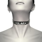 COQUETTE CHIC DESIRE - SLAVE VEGAN LEATHER CHOKER - Image 2